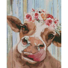 Load image into Gallery viewer, Yishu - Cow - 40*50CM 11CT 3 Stamped Cross Stitch
