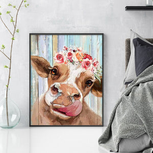 Yishu - Cow - 40*50CM 11CT 3 Stamped Cross Stitch
