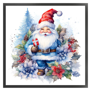 Huancan - Blue Santa Claus - 50*50CM 11CT 3 Stamped Cross Stitch