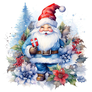 Huancan - Blue Santa Claus - 50*50CM 11CT 3 Stamped Cross Stitch