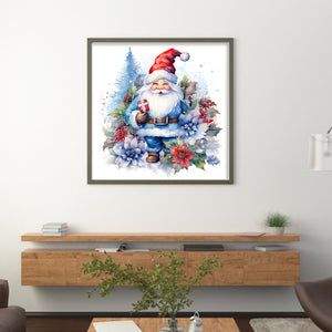 Huancan - Blue Santa Claus - 50*50CM 11CT 3 Stamped Cross Stitch