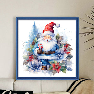 Huancan - Blue Santa Claus - 50*50CM 11CT 3 Stamped Cross Stitch