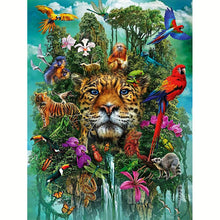 Load image into Gallery viewer, Huancan - Tiger With Flowers And Birds - 40*55CM 14CT 2 Stamped Cross Stitch
