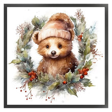 Load image into Gallery viewer, Huancan - Christmas Bear - 30*30CM 18CT 2 Stamped Cross Stitch
