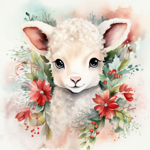 Christmas Winter Sheep 30*30CM(Canvas) Full Round Drill Diamond Painting