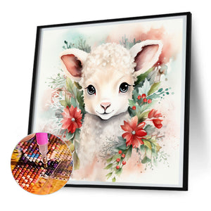 Christmas Winter Sheep 30*30CM(Canvas) Full Round Drill Diamond Painting