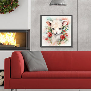 Christmas Winter Sheep 30*30CM(Canvas) Full Round Drill Diamond Painting