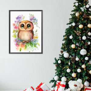 Owl 30*40CM(Canvas) Full Round Drill Diamond Painting