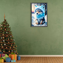 Load image into Gallery viewer, Wolf Under Snowflakes 40*60CM(Canvas) Full Round Drill Diamond Painting
