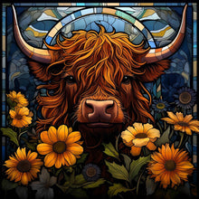 Load image into Gallery viewer, Flowers And Old Cow 30*30CM(Picture) Partial AB Full Square Drill Diamond Painting
