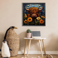 Load image into Gallery viewer, Flowers And Old Cow 30*30CM(Picture) Partial AB Full Square Drill Diamond Painting
