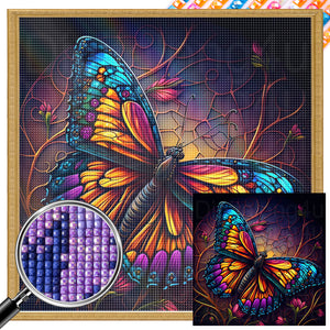 Flowers And Butterflies 30*30CM(Picture) Partial AB Full Square Drill Diamond Painting