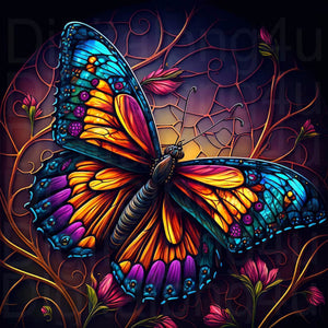 Flowers And Butterflies 30*30CM(Picture) Partial AB Full Square Drill Diamond Painting