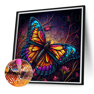 Flowers And Butterflies 30*30CM(Picture) Partial AB Full Square Drill Diamond Painting