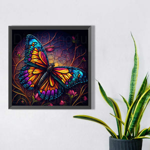 Flowers And Butterflies 30*30CM(Picture) Partial AB Full Square Drill Diamond Painting