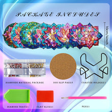 Load image into Gallery viewer, 8PCS Acrylic Diamond Painting Coasters Kits with Holder (Crystal Lotus)
