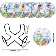 Load image into Gallery viewer, 6PCS Washable Acrylic Special Shape Diamond Painting Art Coaster Kit with Holder
