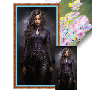 Yishu - Dark-Haired Lady - 40*80CM 11CT 3 Stamped Cross Stitch