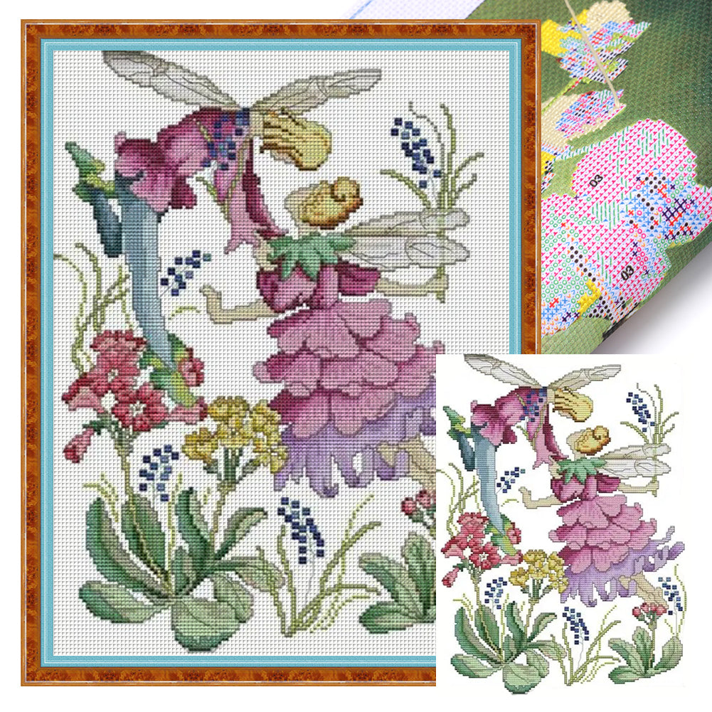 Joy Sunday - April Flower Fairy - 31*40CM 14CT 2 Stamped Cross Stitch