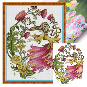 Joy Sunday - October Flower Fairy - 32*41CM 14CT 2 Stamped Cross Stitch