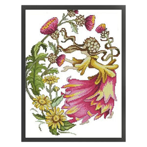 Joy Sunday - October Flower Fairy - 32*41CM 14CT 2 Stamped Cross Stitch