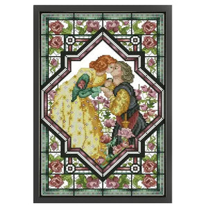 Joy Sunday - Lovers In The Rose Garden - 29*42CM 14CT 2 Stamped Cross Stitch