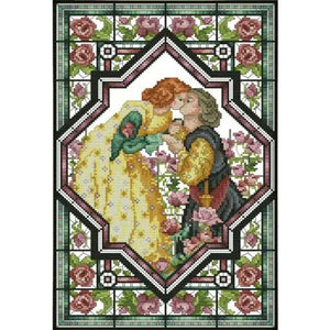 Joy Sunday - Lovers In The Rose Garden - 29*42CM 14CT 2 Stamped Cross Stitch