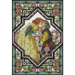 Joy Sunday - Lovers In The Rose Garden - 29*42CM 14CT 2 Stamped Cross Stitch