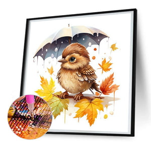 Bird With Umbrella 30*30CM(Canvas) Full Round Drill Diamond Painting