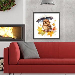 Bird With Umbrella 30*30CM(Canvas) Full Round Drill Diamond Painting