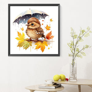 Bird With Umbrella 30*30CM(Canvas) Full Round Drill Diamond Painting