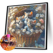Load image into Gallery viewer, Flowers And Cat 30*30CM(Canvas) Full Round Drill Diamond Painting
