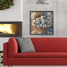 Load image into Gallery viewer, Flowers And Cat 30*30CM(Canvas) Full Round Drill Diamond Painting
