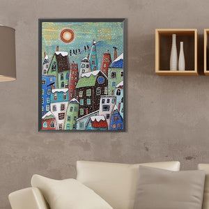 Snowy City 30*40CM(Canvas) Full Square Drill Diamond Painting