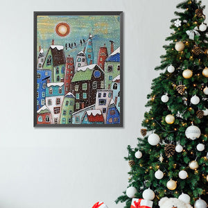Snowy City 30*40CM(Canvas) Full Square Drill Diamond Painting