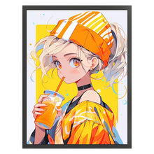 Load image into Gallery viewer, Yishu - Girl Drinking Juice - 40*53CM 11CT 3 Stamped Cross Stitch
