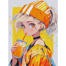 Load image into Gallery viewer, Yishu - Girl Drinking Juice - 40*53CM 11CT 3 Stamped Cross Stitch
