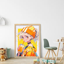 Load image into Gallery viewer, Yishu - Girl Drinking Juice - 40*53CM 11CT 3 Stamped Cross Stitch
