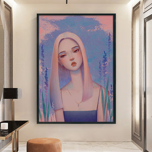 Yishu - Flower Girl - 40*60CM 11CT 3 Stamped Cross Stitch