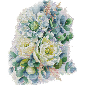 Joy Sunday - Peony - 34*40CM 14CT 2 Stamped Cross Stitch