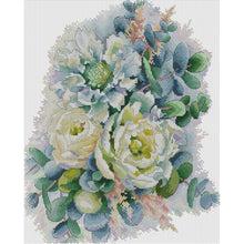 Load image into Gallery viewer, Joy Sunday - Peony - 34*40CM 14CT 2 Stamped Cross Stitch
