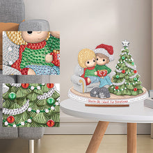 Load image into Gallery viewer, Wooden Xmas Doll Diamonds Painting Desktop Decor for Xmas Table Office Decor(3)
