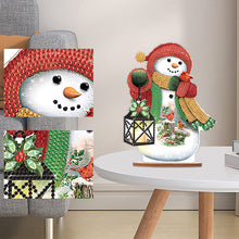 Load image into Gallery viewer, Christmas Wooden Xmas Snowman Diamonds Painting Desktop Decor for Table Office Decor (7)
