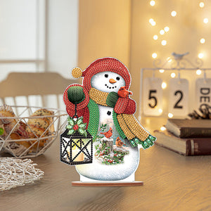Christmas Wooden Xmas Snowman Diamonds Painting Desktop Decor for Table Office Decor (7)