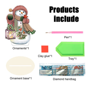 Christmas Wooden Xmas Snowman Diamonds Painting Desktop Decor for Table Office Decor (7)