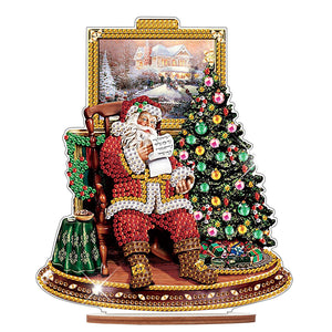 Christmas Wooden Santa Diamond Painting Tabletop Ornaments Kit for Table Office Decor (6)