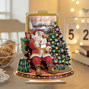 Christmas Wooden Santa Diamond Painting Tabletop Ornaments Kit for Table Office Decor (6)