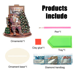 Christmas Wooden Santa Diamond Painting Tabletop Ornaments Kit for Table Office Decor (6)