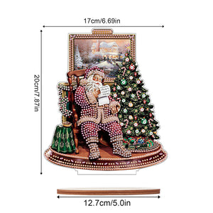 Christmas Wooden Santa Diamond Painting Tabletop Ornaments Kit for Table Office Decor (6)