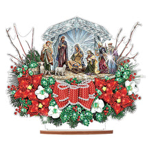 Load image into Gallery viewer, Wooden Christmas Diamond Painting Tabletop Ornament for Table Office Decor
